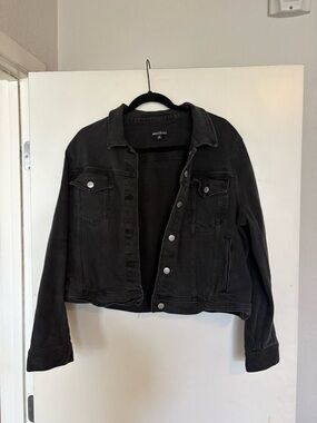 J. Crew Black Denim Trucker Jacket